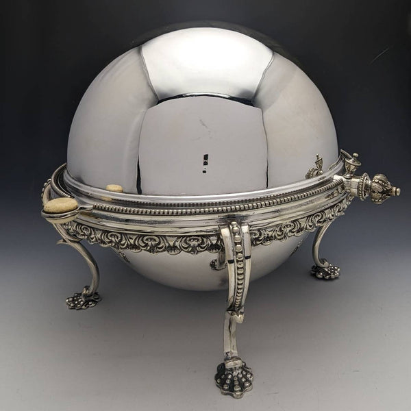 Around 1900 English antique silver plate breakfast dish MARTIN HALL